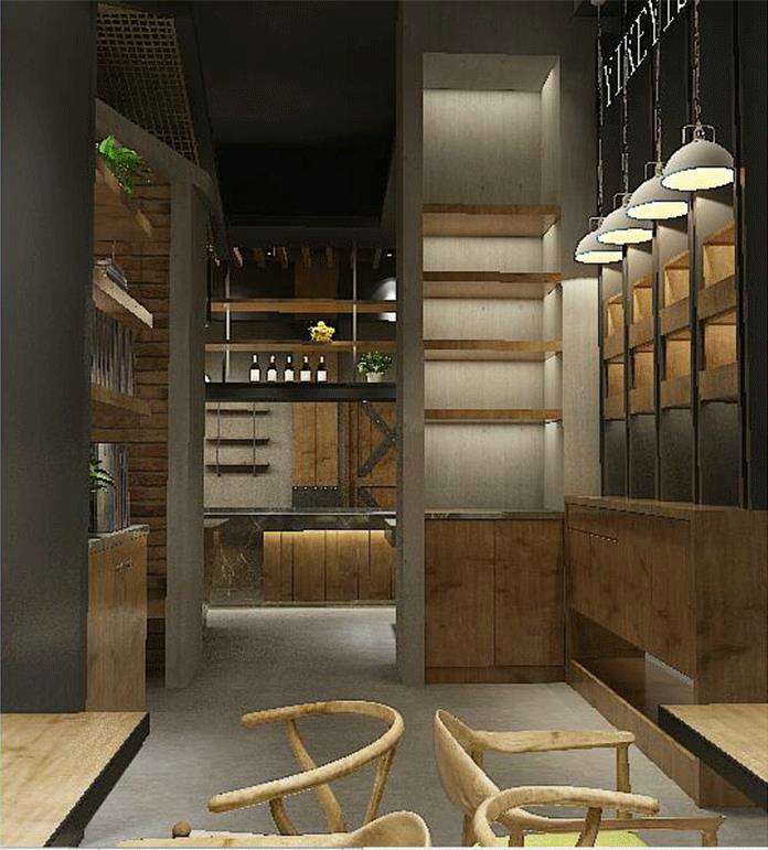 140平米快餐连锁店设计装修效果图