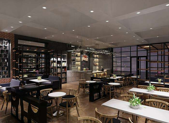 书苑咖啡馆装修设计效果图