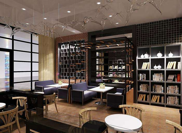 书苑咖啡馆装修设计效果图
