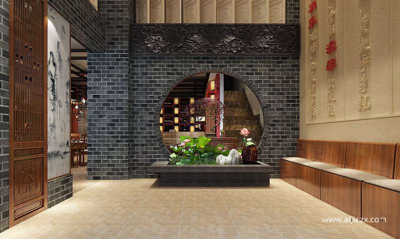 中式主题火锅店设计效果图