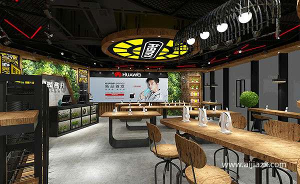 郑州苹果手机店装修吊顶和展示设计