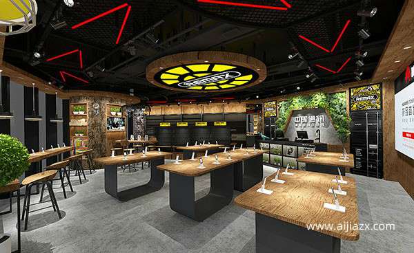 郑州苹果手机店装修吊顶和展示设计
