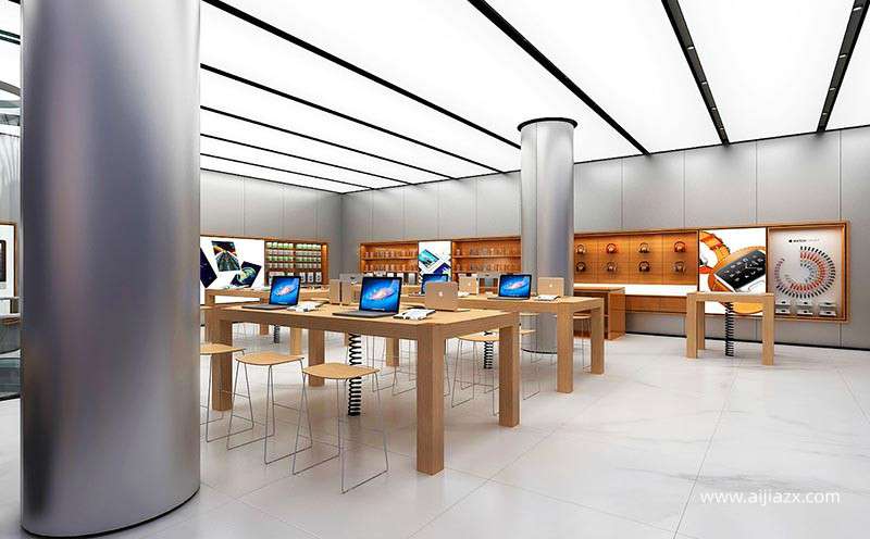 郑州苹果手机店设计,苹果手机店装修风格特点