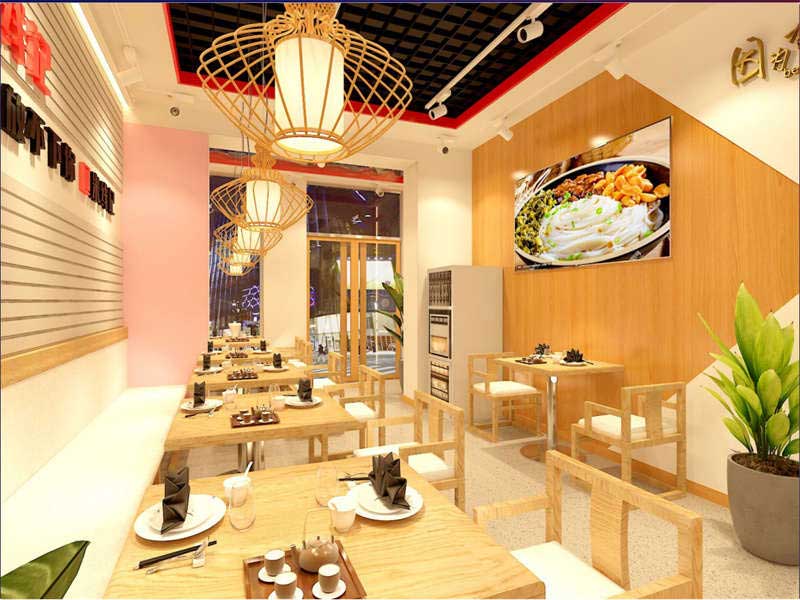 60m2米线店装修设计效果图