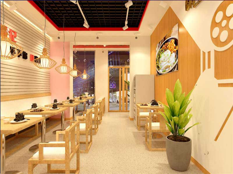 60m2米线店装修设计效果图