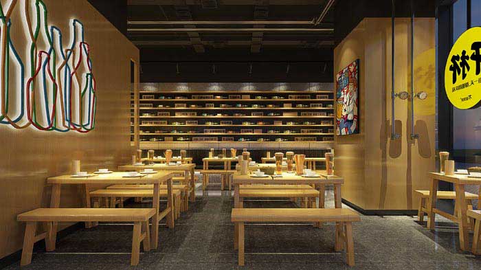 280m2郑州牛排餐厅设计效果图