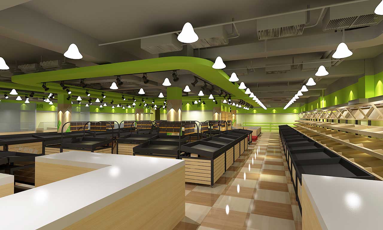 280平米郑州生鲜超市装修设计效果图