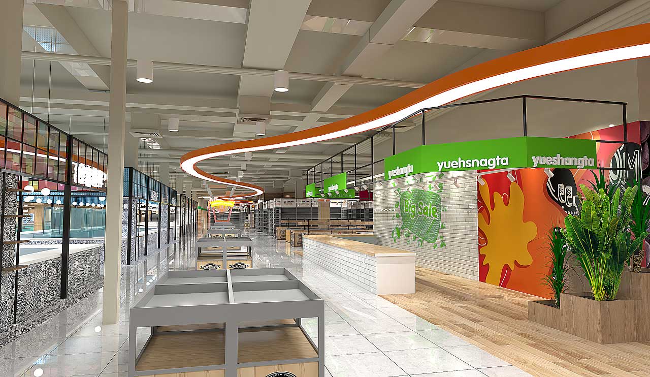 郑州生鲜大卖场装修设计效果图