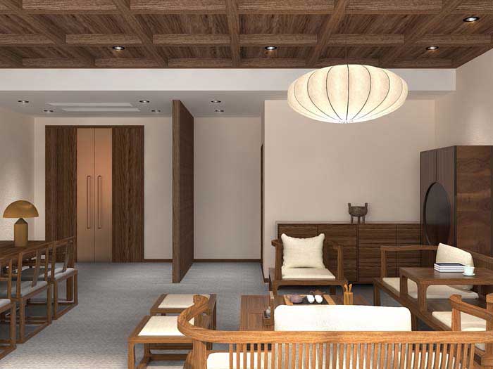 300m2洛阳茶居会所设计效果图