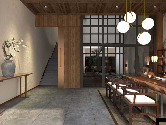 300m2洛阳茶居会所设计效果图