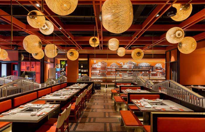 550m2郑州火锅店设计效果图