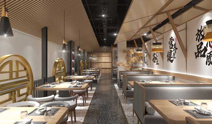 150m2郑州快餐空间设计效果图