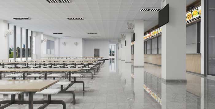 400m2郑州学校食堂设计效果图