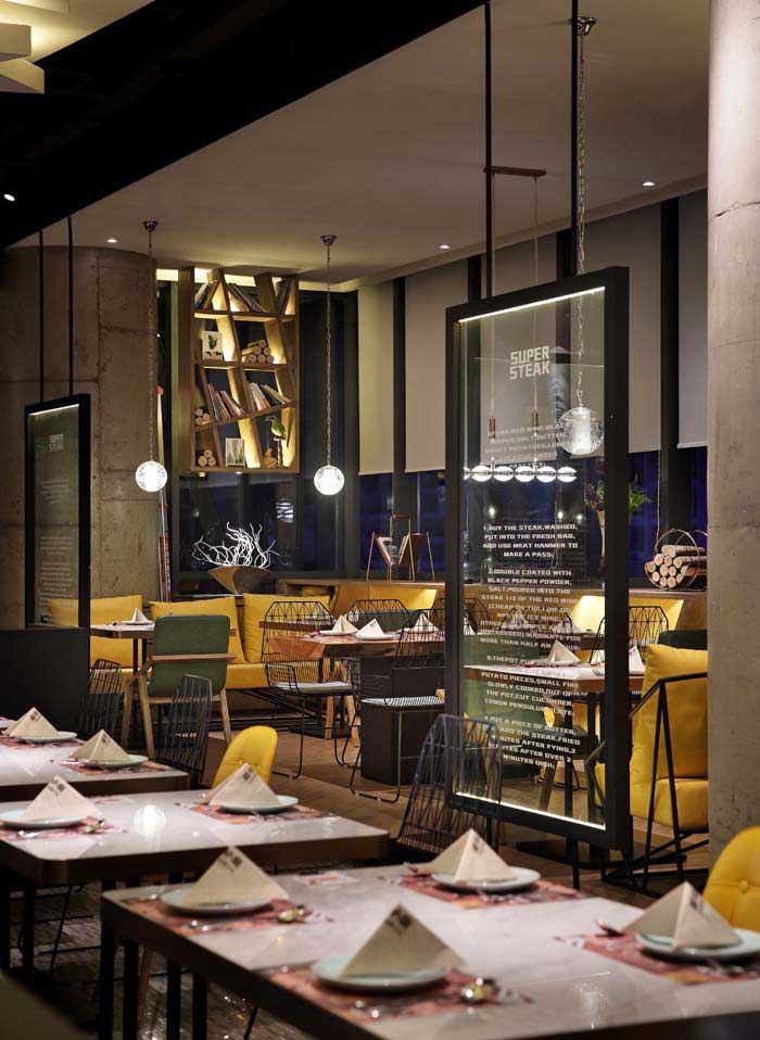 265m2郑州管城区西餐厅装修设计效果图