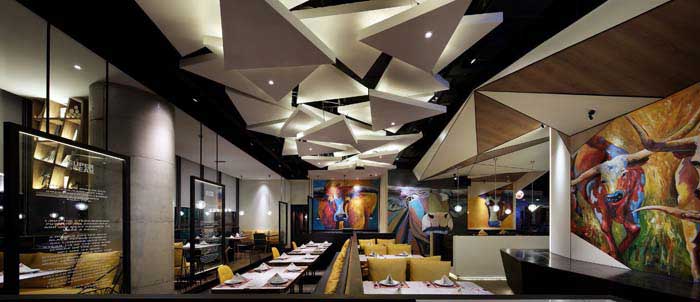 265m2郑州管城区西餐厅装修设计效果图