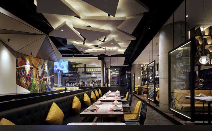 265m2郑州管城区西餐厅装修设计效果图