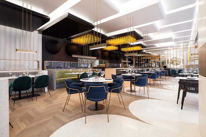 450m2郑州上街区西餐厅设计效果图