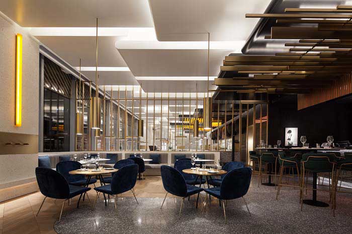 450m2郑州上街区西餐厅设计效果图