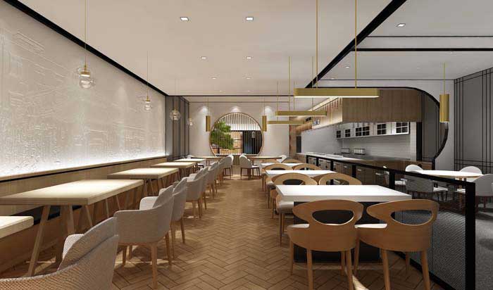 300m2郑州快餐店装修设计效果图