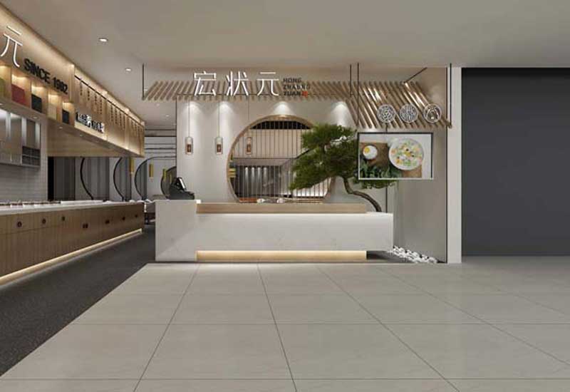 300m2郑州快餐店装修设计效果图