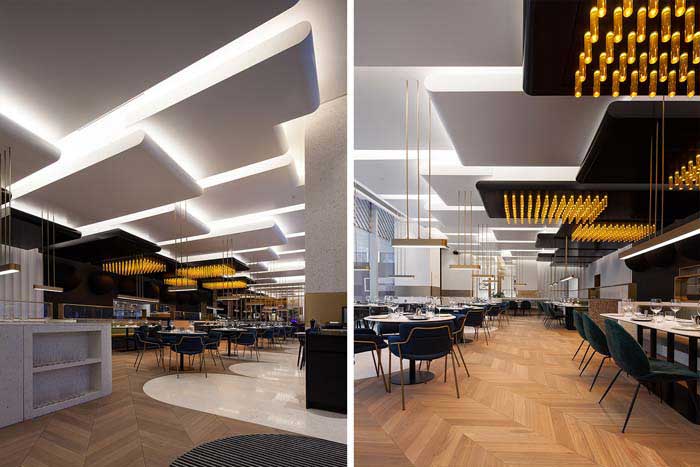 450m2精品西餐厅设计效果图