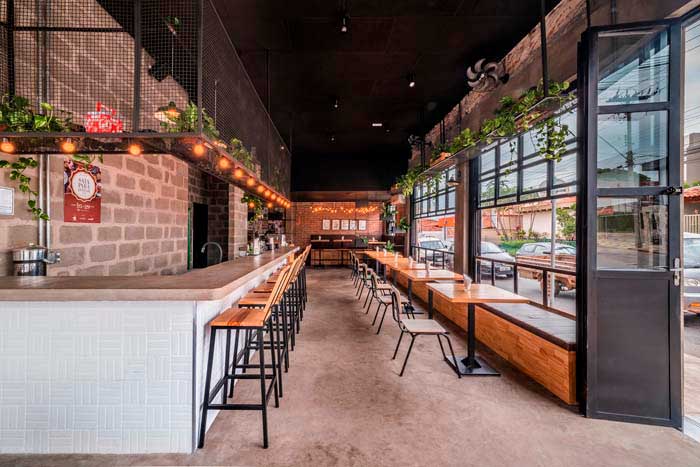 100m2郑州酒吧+餐厅设计效果图