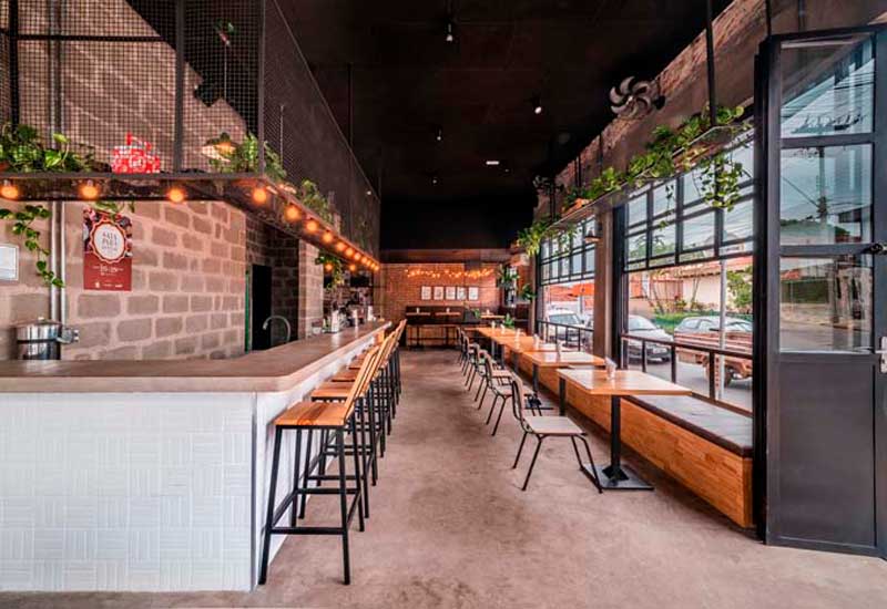 100m2郑州酒吧+餐厅设计效果图