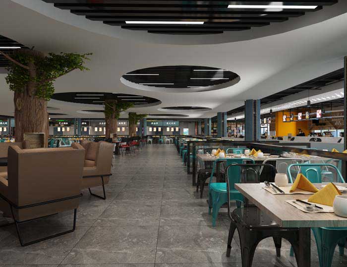 800m2公司食堂设计装修效果图
