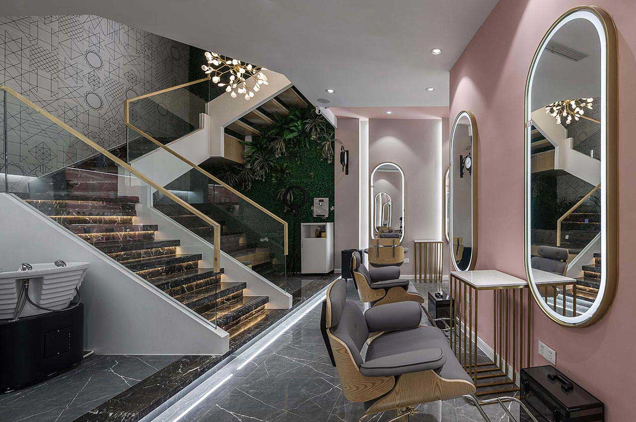 320平米郑州美发店面设计装修效果图