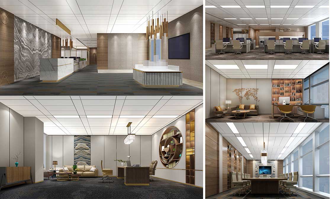 600平米现代办公室装修设计效果图