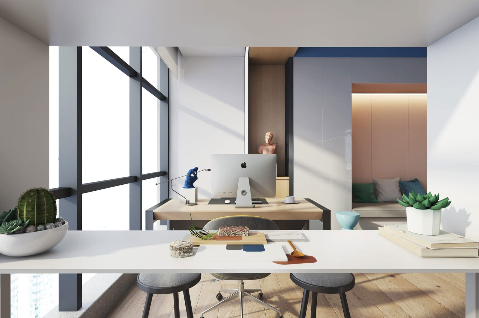 370平方郑州高端办公室设计装修施工效果图