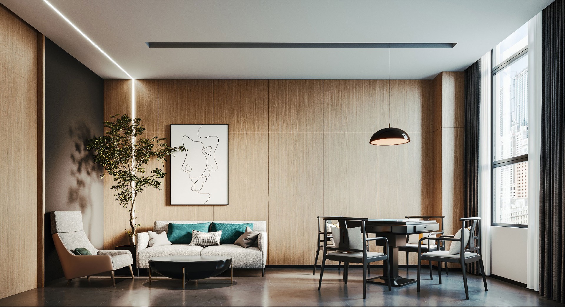 1300平米集团公司办公室装修设计效果图