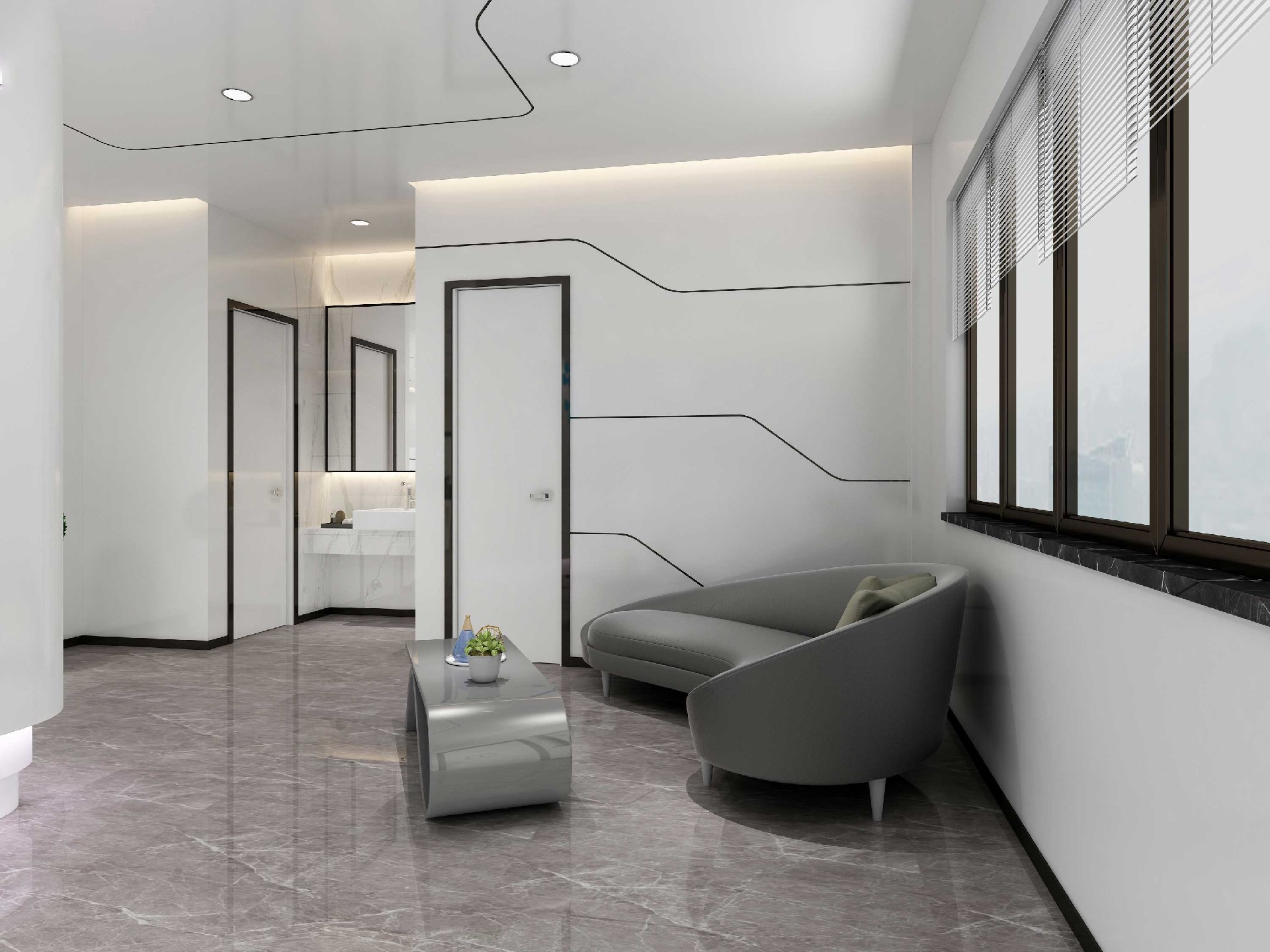 1900平米科技公司办公室展厅装修设计效果图