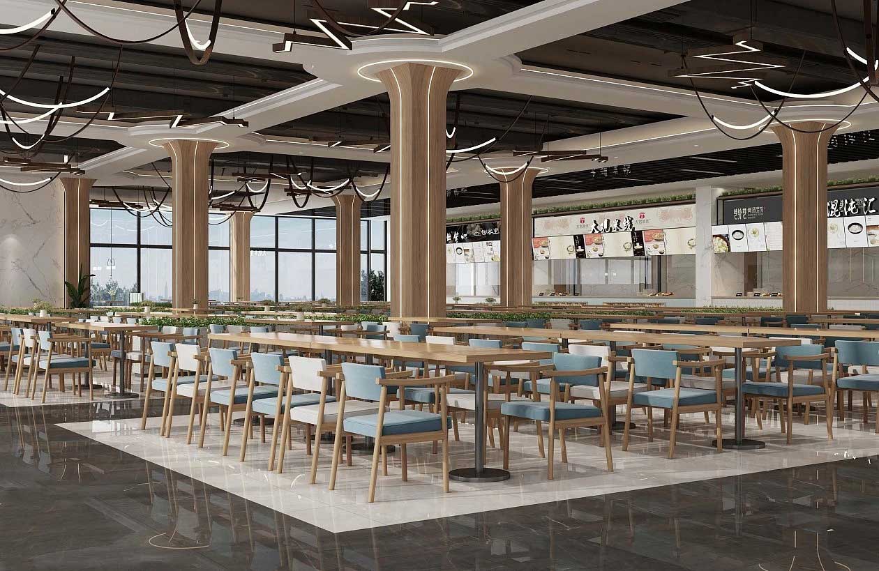 1500平米郑州学校食堂装修设计效果图
