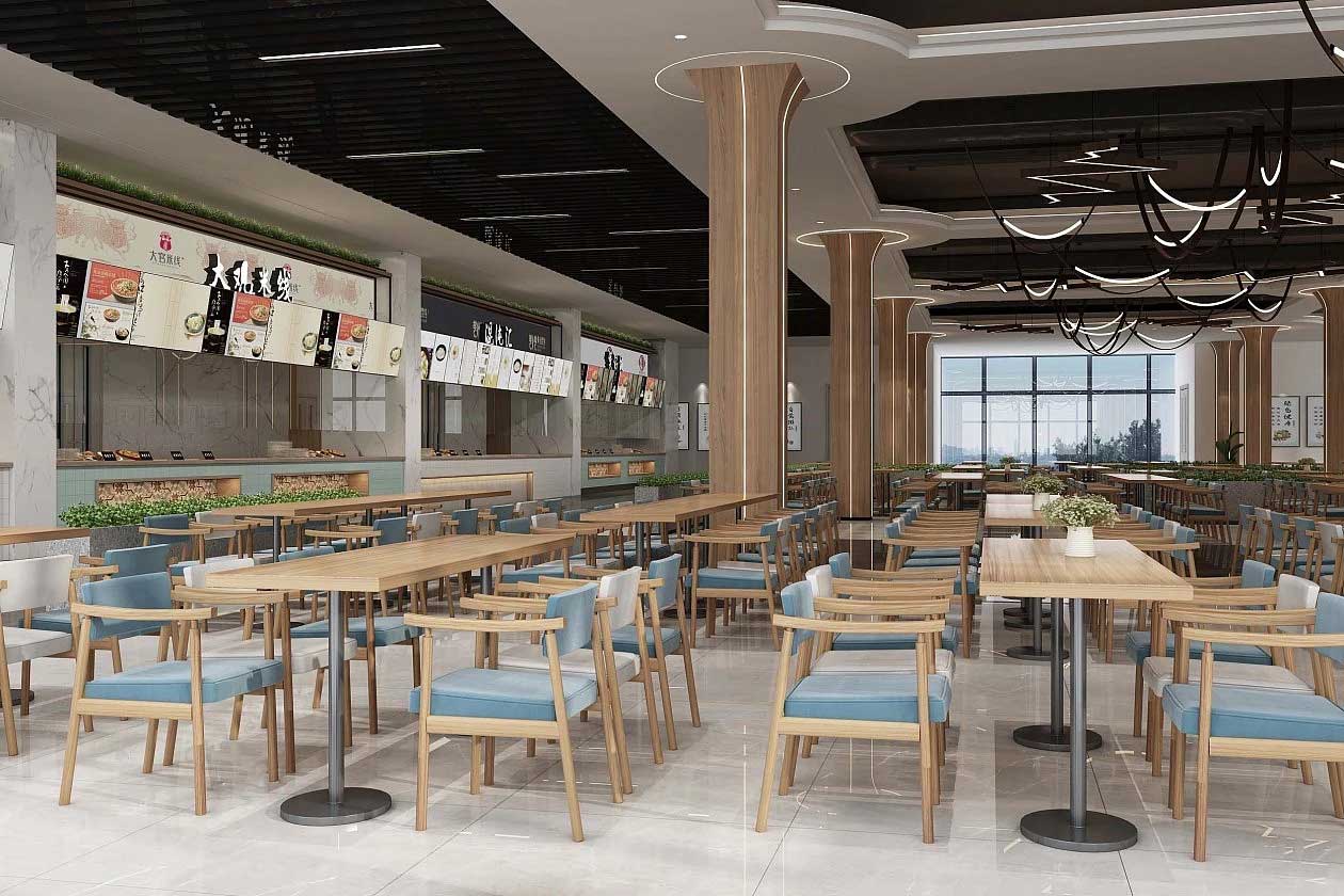 1500平米郑州学校食堂装修设计效果图