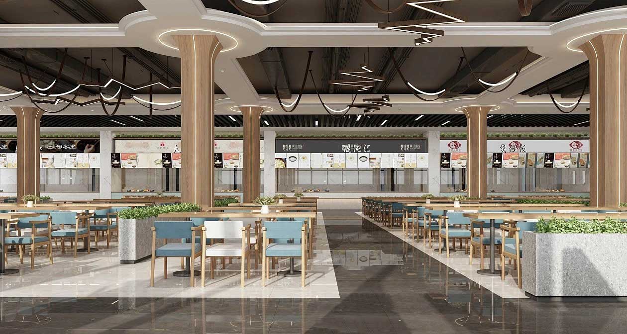 1500平米郑州学校食堂装修设计效果图