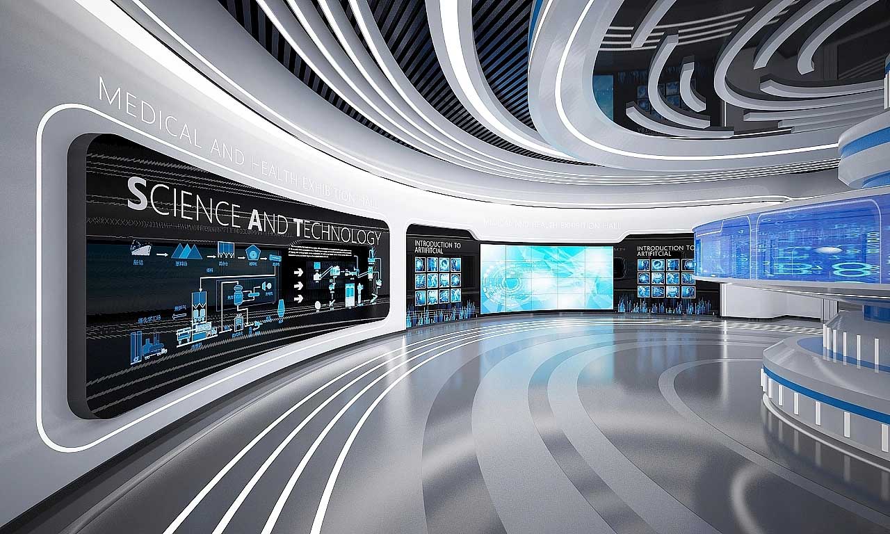 天津企业科技展厅设计装修效果图