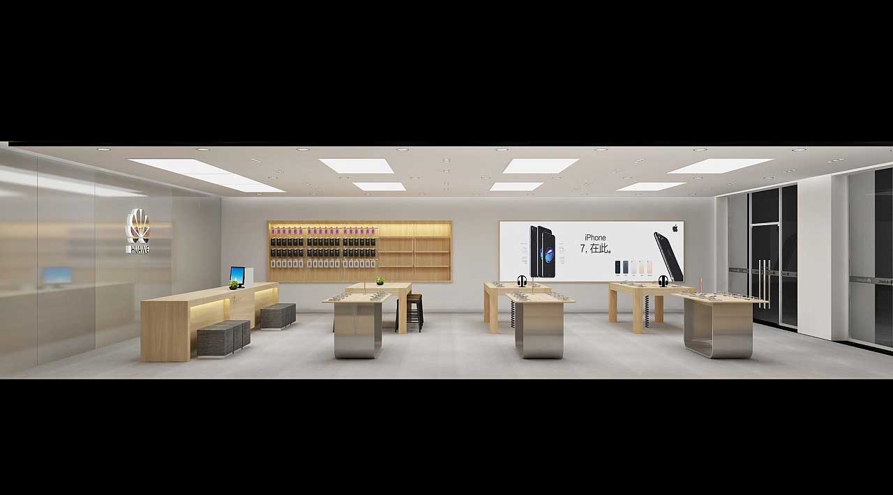 郑州二七区华为手机体验店设计装修效果图