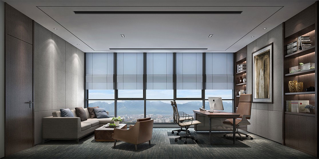 450平米办公室设计装修施工效果图