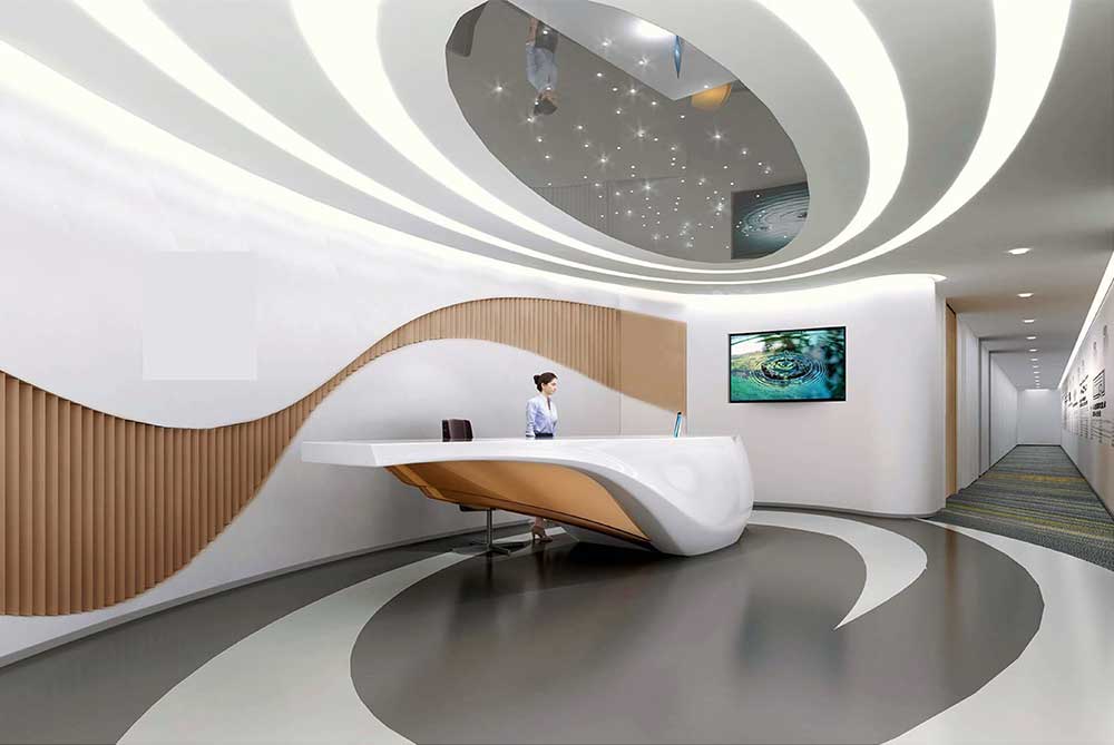 1000平米办公室装修效果图-1000平科技办公空间设计