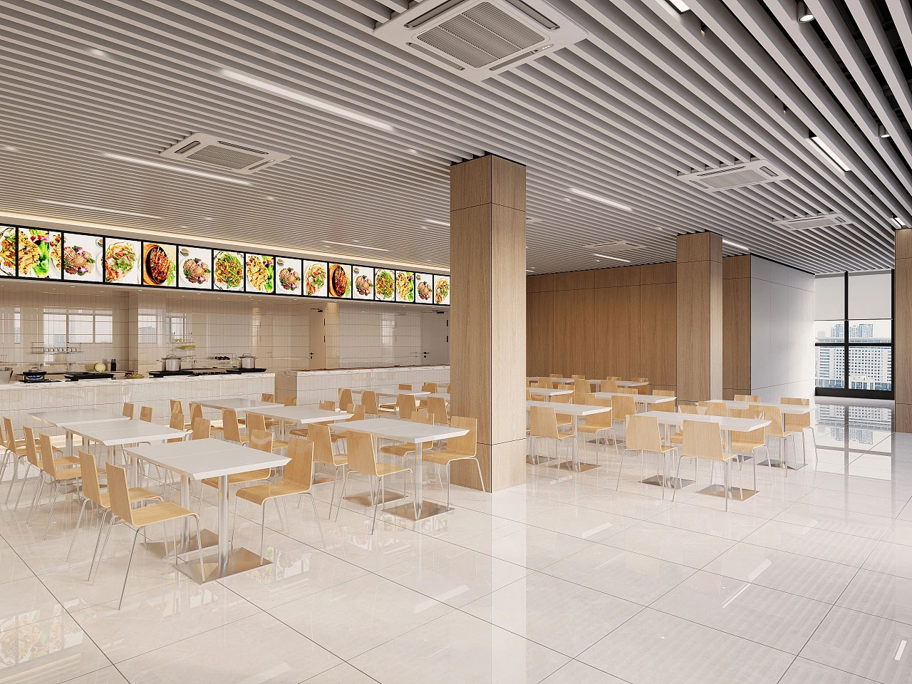 产业园食堂设计-产业园区员工食堂设计效果图