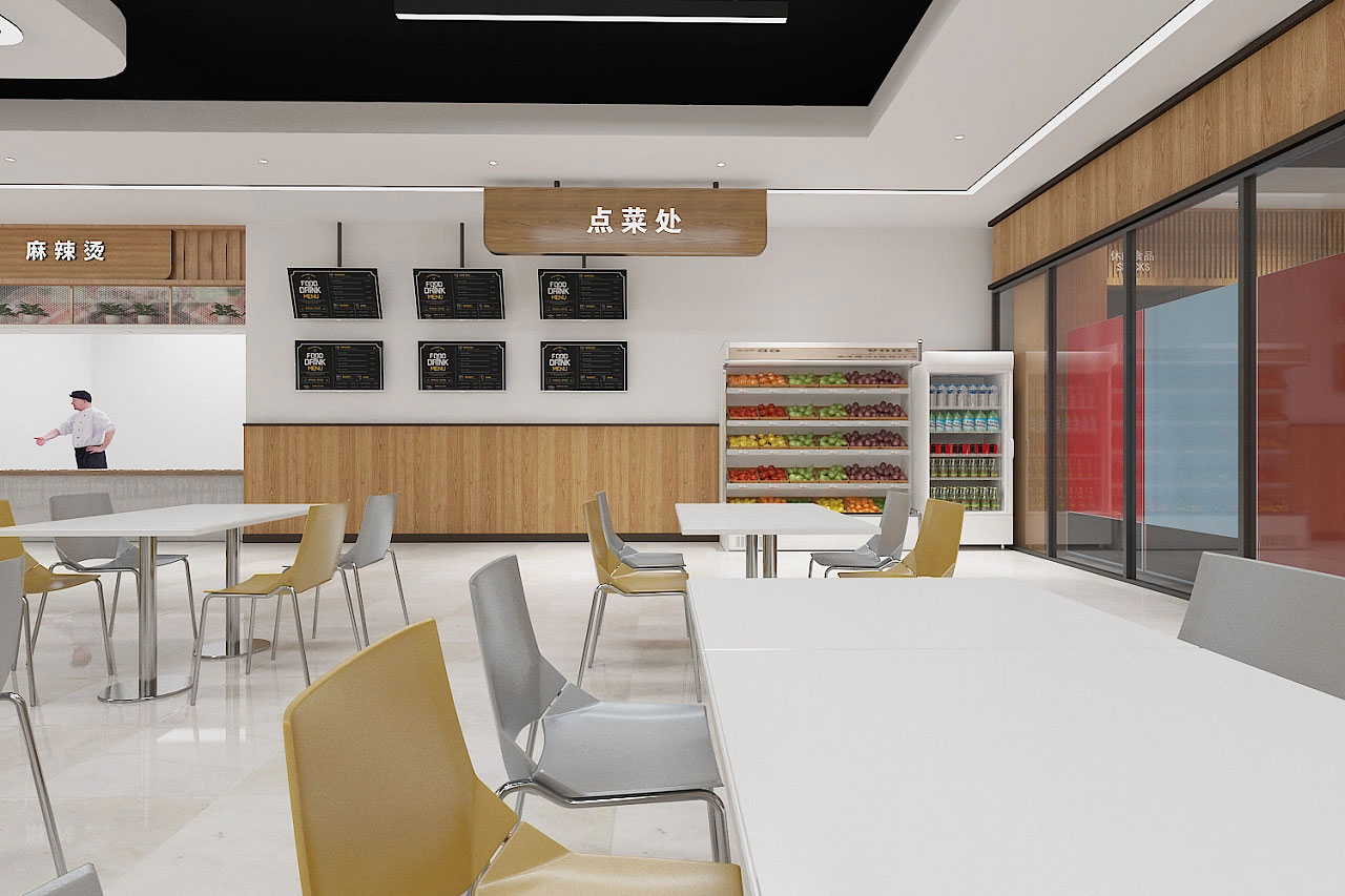 工厂员工食堂设计-厂区食堂装修设计效果图
