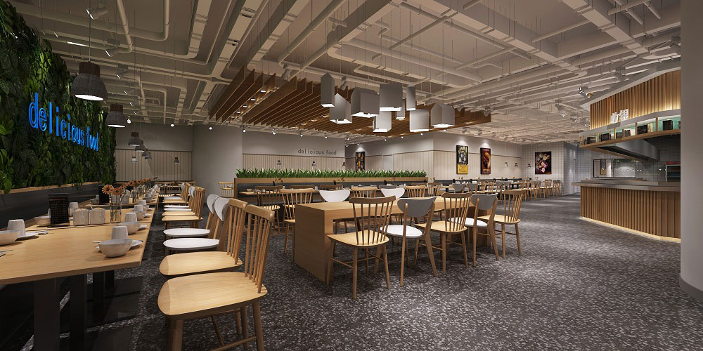 郑州员工食堂设计-公司员工餐厅设计效果图