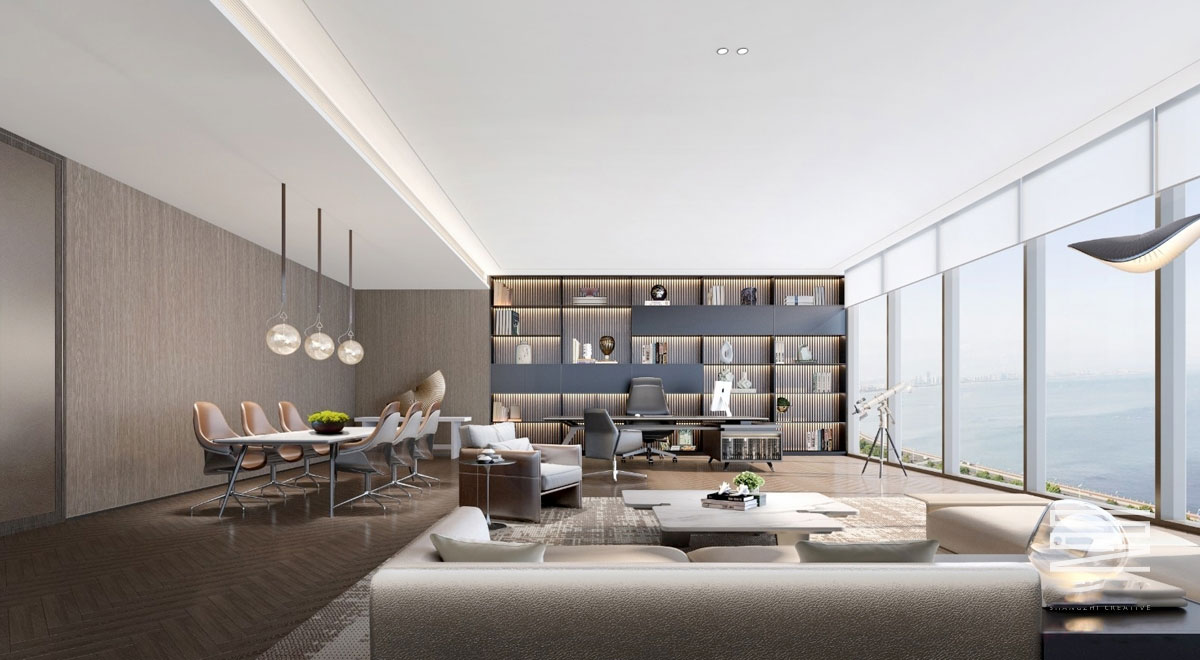 2800平米办公楼设计装修施工效果图