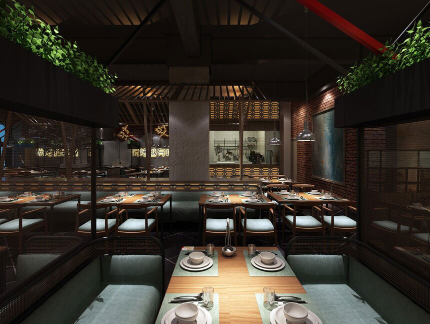 开封烧烤店设计-烧烤店装修设计效果图