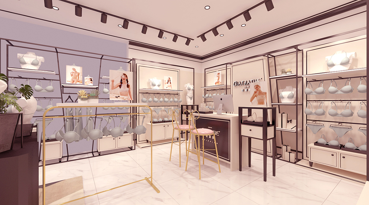 35平米郑州内衣店设计,内衣店装修效果图