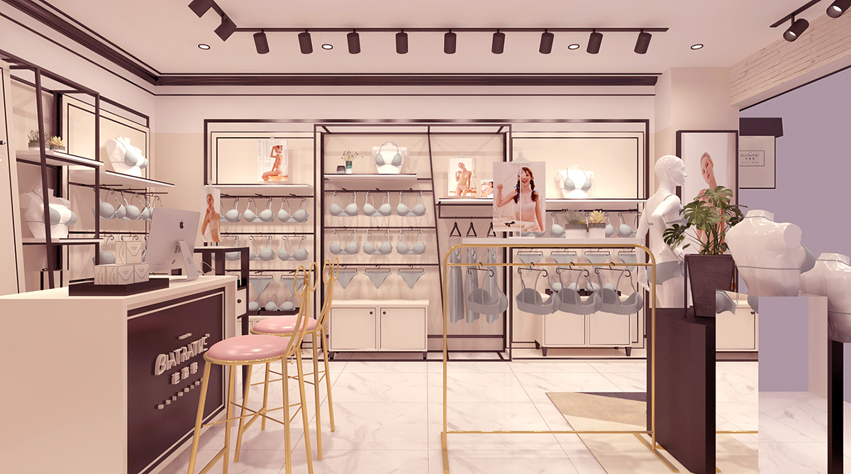 35平米郑州内衣店设计,内衣店装修效果图