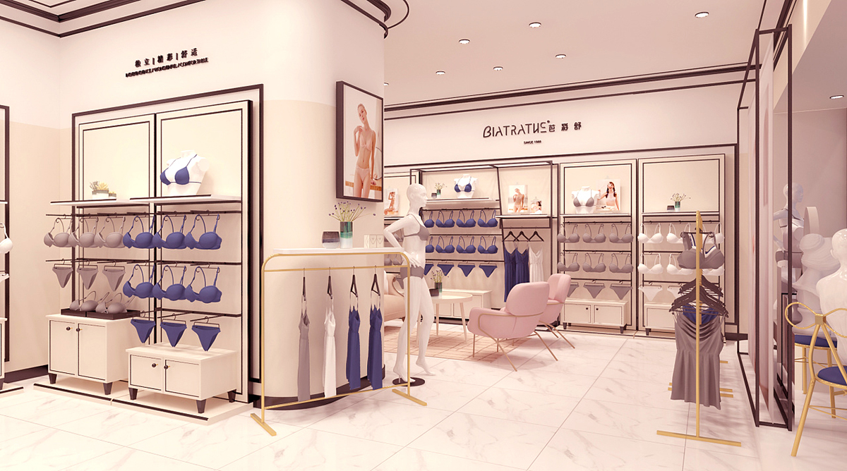 35平米郑州内衣店设计,内衣店装修效果图