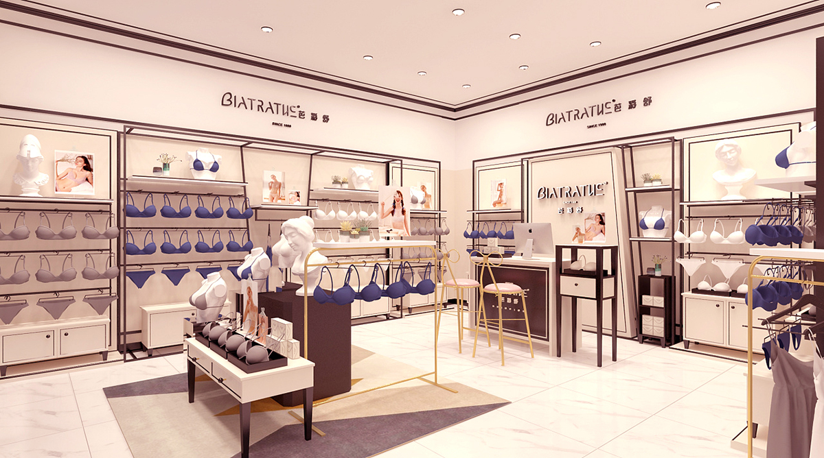 35平米郑州内衣店设计,内衣店装修效果图