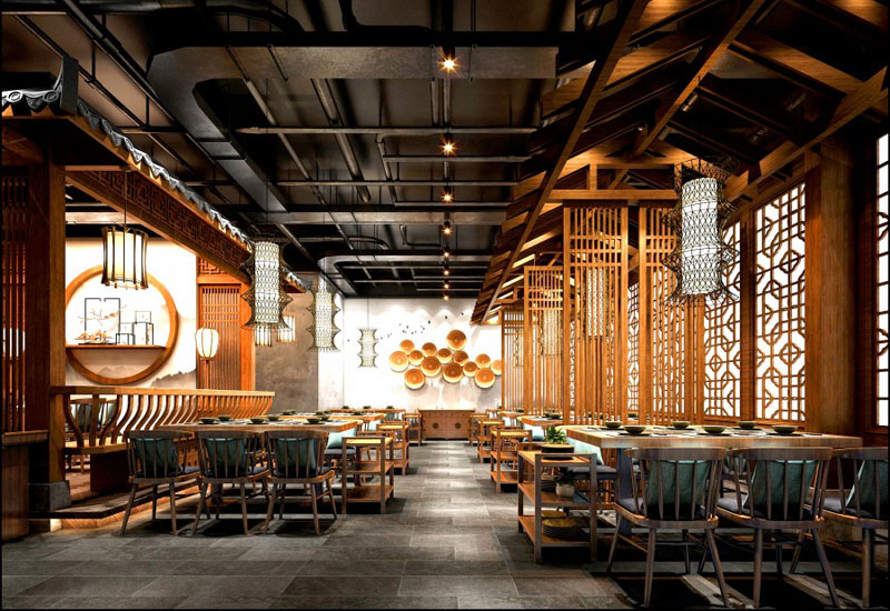 400平米开封中式餐厅装修效果图